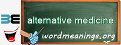 WordMeaning blackboard for alternative medicine